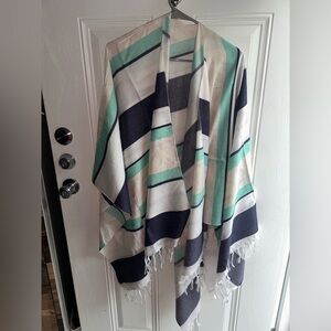 Harve Benard Striped Kimono with Fringe